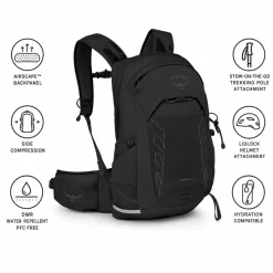 Zaino Osprey Tempest 22 Black Coal Grey