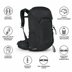 Zaino Osprey Tempest 26 Black Coal Grey