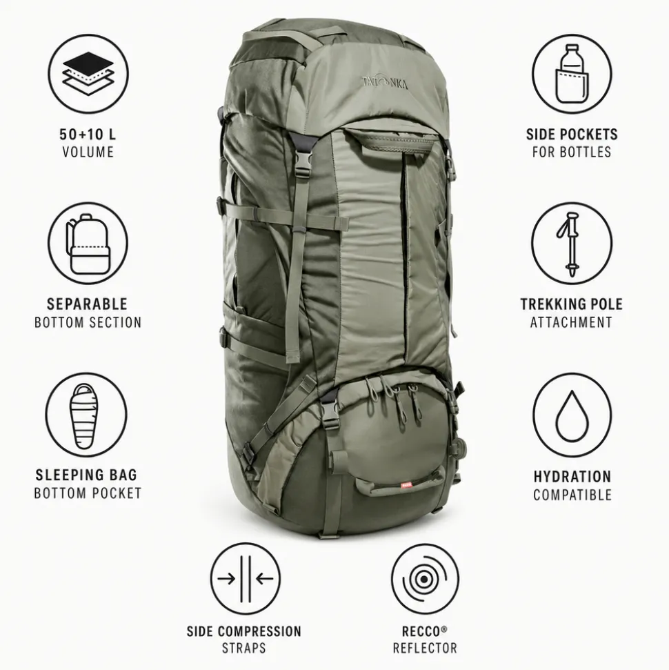 Zaino Tatonka Yukon Carrier Pack 50+10 Olive